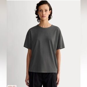 Everlane essential cotton boyfriend Tees (Set - Rose, Ebony, Khaki -large)